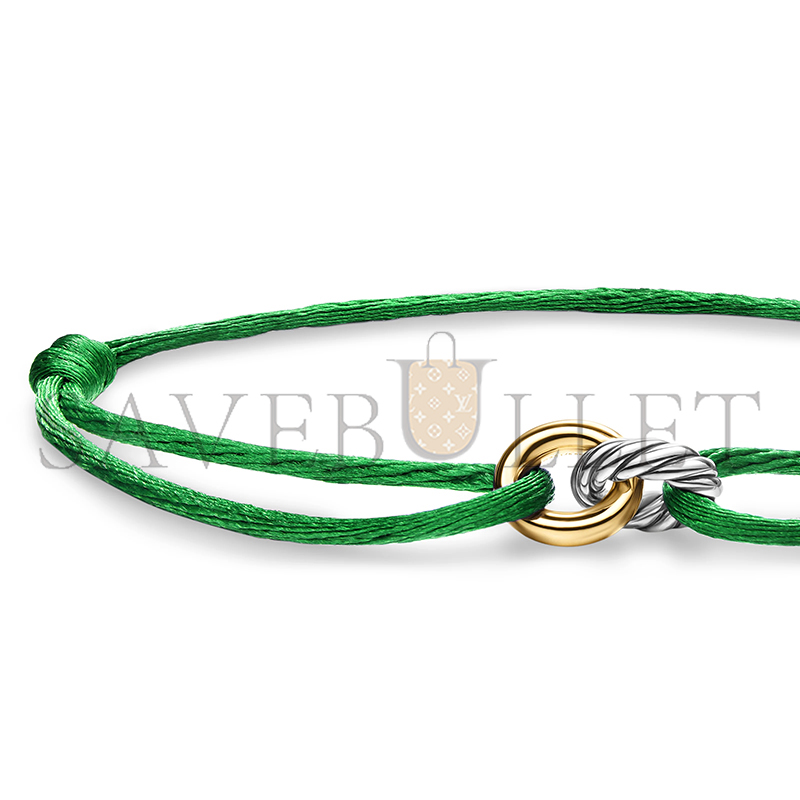 DAVID YURMAN SCULPTED CABLE LINKED CORD BRACELET B18445 S4GRN